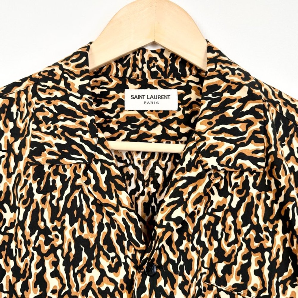 Sold - Saint Laurent Men's Short Sleeve Camp Collar Shirt Medium | 39 15 1/2 New - Picture 6 of 17